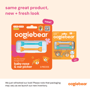 Oogiebear 2 Pack Booger and Ear Wax Picker with Case, Safe for Newborns, Orange/Blue
