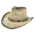thumbnail image 3 of LRen Women Tea Party Hats Classic Western Straw Cowboy Hat for Women and Men with Shapeable Wide Brim for Sun BK1, 3 of 8