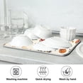 thumbnail image 7 of Dish Drying Mat Kitchen Counter Mushroom Fallen Leaves Dishes Drainer Pad Absorbent Microfiber Reversible 16"x18", 7 of 7