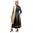 thumbnail image 2 of Hansber Women Liturgical Praise Dance Dresses Lyrical Dancewear Full Length Minister Pastor Robe Black XXL, 2 of 5