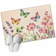 thumbnail image 2 of Pink Flowers 2'x3' Washable Rug, Spring Floral Butterfly Elegant Pastoral Botanical Non-Slip Soft Doormat Area Rugs for Entrance Bathroom Bedsides, Carpet for Kitchen Bedroom, Entryway Floor Mat, 2 of 9