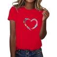 thumbnail image 1 of B91xZ Col Rond Tops pour Femmes Manches Courtes Henley T Shirts Ajusté Col Rond Tops Shirts, Bleu TG, 1 of 3