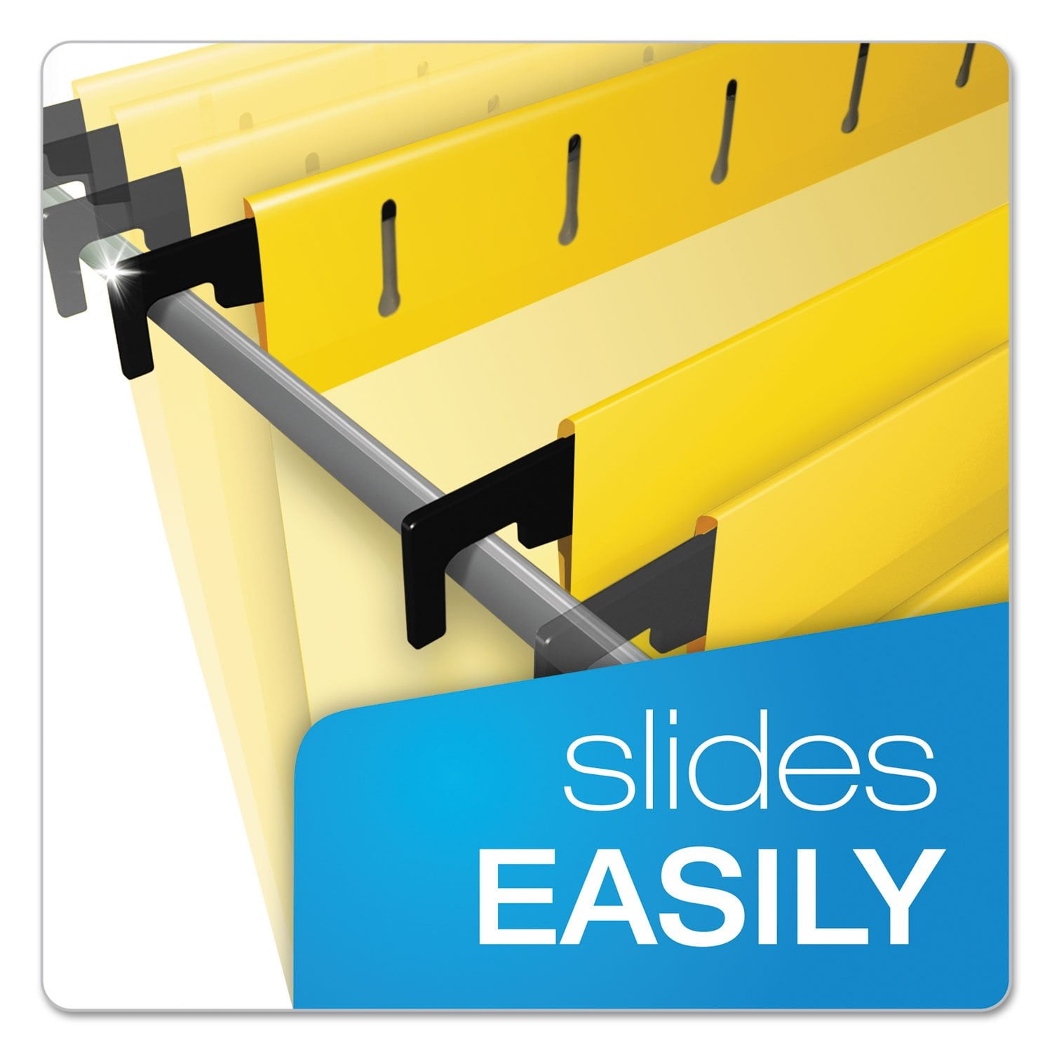 Pendaflex SureHook Hanging File Folder, Letter Size, 1/5 Cut Tabs, Yellow, Pack of 20