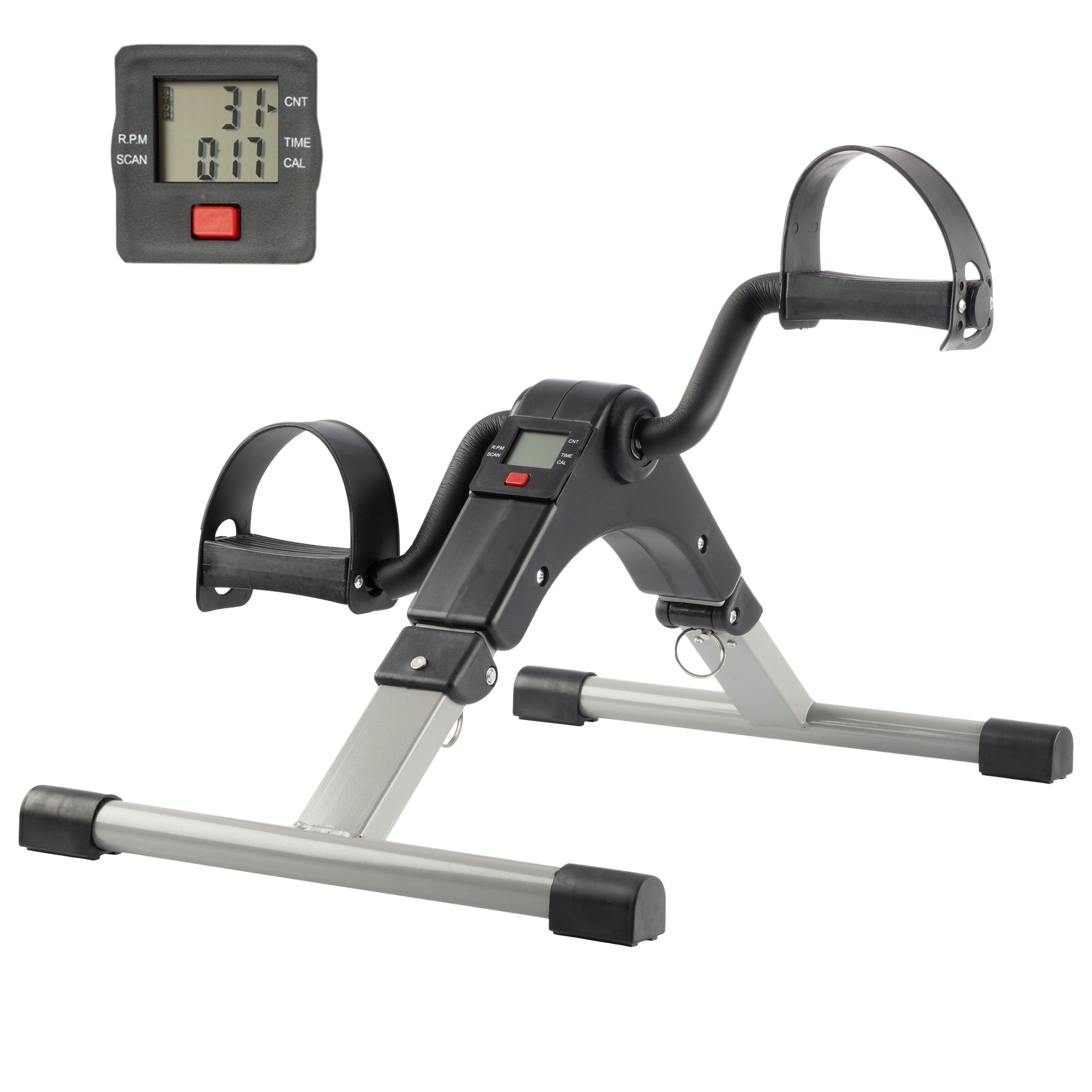 Wakeman Fitness Under Desk Bike Pedal Exerciser with Calorie Tracker and Adjustable Resistance