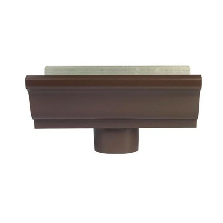 Amerimax Home Product 2501019 5 in. K-Style Aluminum Gutter End & Drop Brown- pack of 12