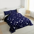 thumbnail image 3 of Feelyou Cartoon Stars Child Bedding Comforter Set, Dreamy Starry Sky Galaxy Twin Comforter Sets, Navy Horoscope Theme Reversible Bedding Set, Ultra Soft Bedroom Decor, 2pcs, 3 of 8