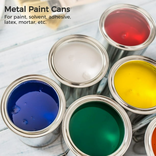 6 Empty Paint Cans 1 Quart With Lids - Metal Storage Containers For Leftover Paint & DIY