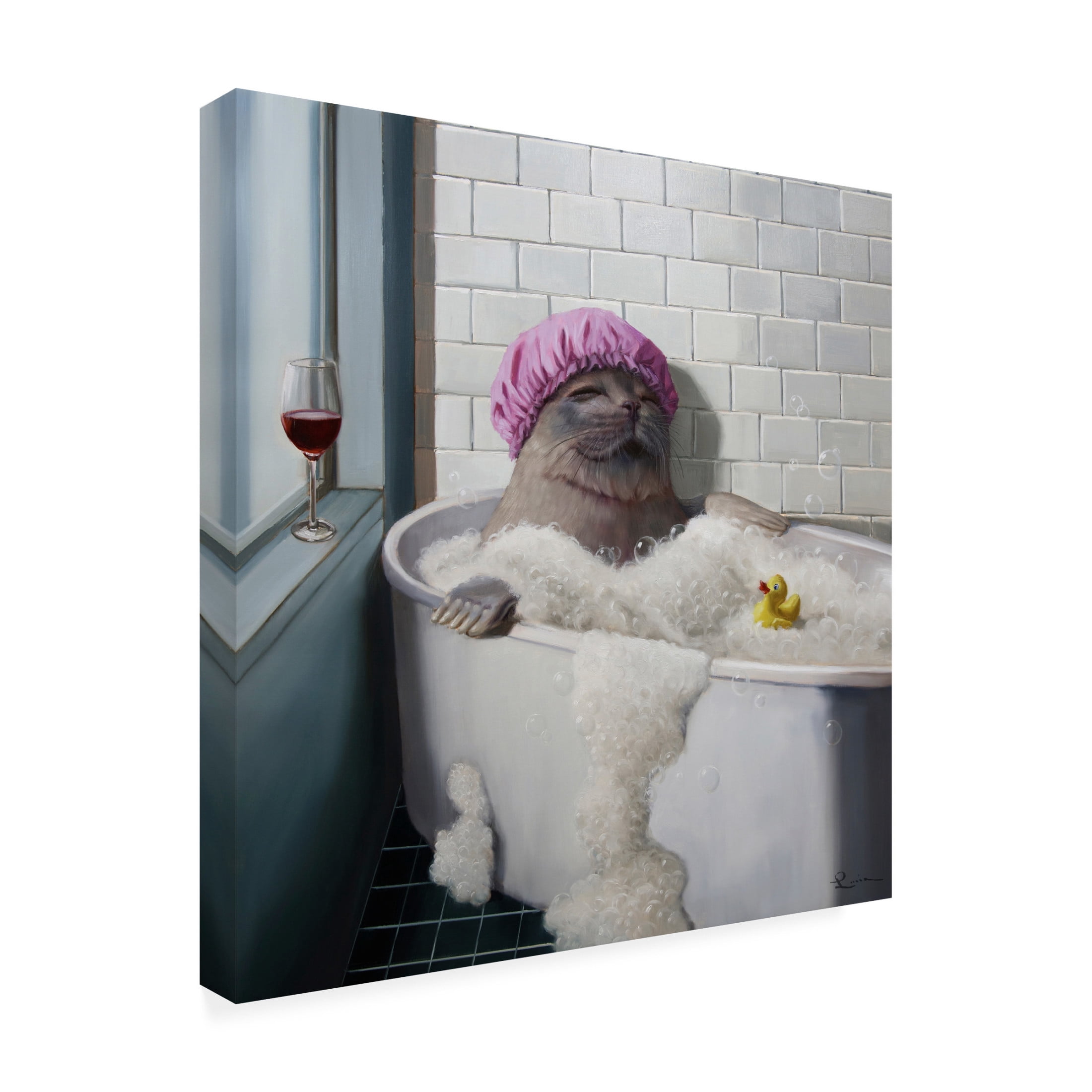 Canvas Wall Art - Lucia Heffernan 'Bubble Bath' Wall Art for Living Room, Bedroom, or Office Décor by Trademark Fine Art - 14 x 14 Inches