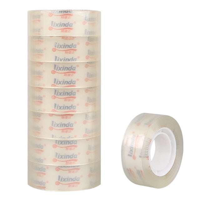 Graflsoa 1.8cm Transparent Office Tape, 30 Yards per Roll, 8-Pack for Students and Professionals