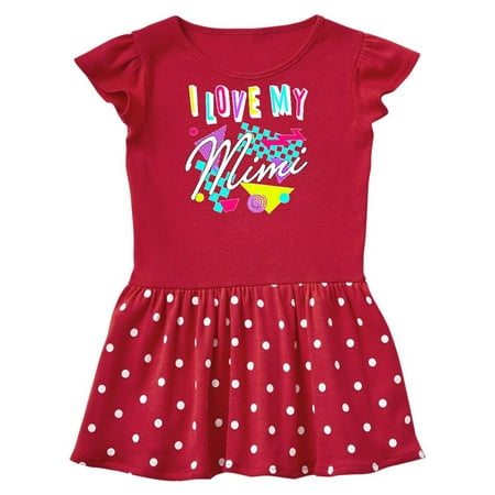 

Inktastic I Love my Mimi- 80s retro style Gift Toddler Girl Dress