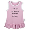 thumbnail image 2 of iDzn I Only Love My Bed And My Mama Funny Dresses For Baby, Newborn Babies Skirts, Infant Princess Dress, 0-24M Kids Graphic Clothes (Pink Sleeveless Dresses, 0-6 Months), 2 of 4