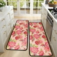 thumbnail image 4 of Kitchen Rugs Sets Of 2,Pioneer Flower Floral Print Pattern Anti Fatigue Kitchen Mat Rugs Non Slip Washable,Decorative Kitchen Floor Mats for Kitchen,Sink,Laundry,17"x47"+17"x47", 4 of 5
