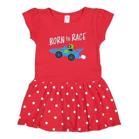 

Inktastic Born to Race- Blue Race Car Gift Toddler Girl Dress