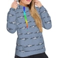 thumbnail image 5 of Yiaed Cute Whale Print Womens Casual Hoodies Crew Neck Long Sleeve Sweatshirts With Pocket Pullover Tops Women's Hooded Sweatshirt-Medium, 5 of 5