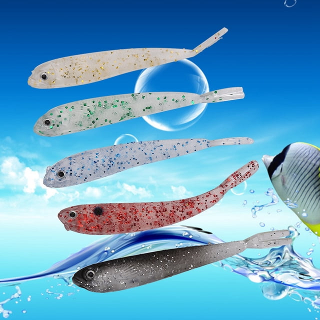 Señuelos de pesca biomiméticos de PVC, 5 uds., juego de señuelos de cebo blando realistas artificiales (2,5g/7,5 cm)