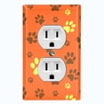thumbnail image 1 of Metal Light Switch Plate Cover Puppy Dog Paw Prints Orange Yellow DOG045, 1 of 13