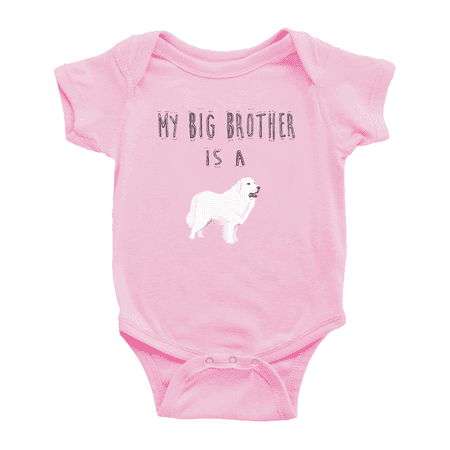 

My Big Brother Is A Great Pyrenees Dog Cute Baby Boy Girl Clothing Gift