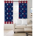 thumbnail image 3 of Blackout Curtains for Bedroom, 4th of July Room Darkening Window Drapes for Living Room, Star Red Stripes Wood Independence Day Thermal Insulated Grommet Curtains, 42x45 inch, 2 Panels, 3 of 9
