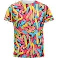 thumbnail image 1 of Halloween Sour Gummy Worms All Over Adult T-Shirt, 1 of 1