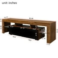 thumbnail image 5 of TV Cabinet for 55 Inch TV, SEGMART TV Stand with LED Lights, High Gloss TV Console with Drawers, Home Media Entertainment Center for Living Room, Walnut+Black, LL313, 5 of 10
