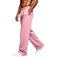 thumbnail image 5 of Resicozy Baggy Sweatpants Men Wide Leg Loose Fit Lounge Gym Solid Casual Joggers Oversized Sweatpant with Pockets Pink 3XL, 5 of 6