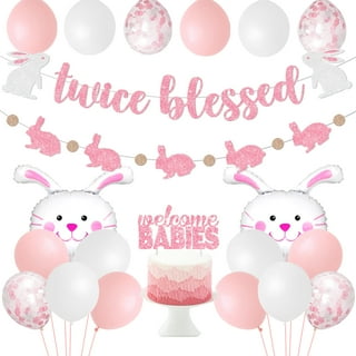 Twin Bunny Baby Shower Decorations for Girls