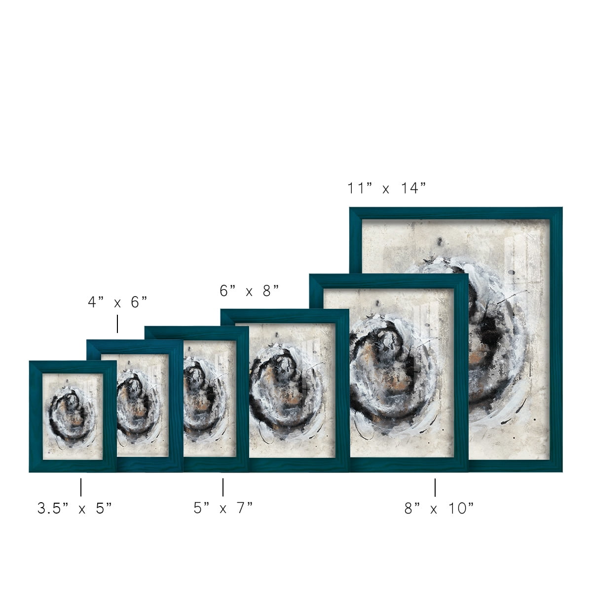 Circular Energy III -Framed Print w/glass-Ocean Blue