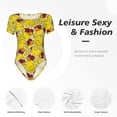 thumbnail image 4 of Bingfone Motif Canard avec Étoiles Lunettes de Soleil Justaucorps à Col Rond pour Femmes, Justaucorps à Manches Courtes à Boutons-Pression, Adapté pour Fête, Sports, Usage Quotidien-Petit, 4 of 7