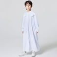 thumbnail image 2 of TAIAOJING Toddler Kids Arabic Thobe Thobe Long Sleeve Kaftan Stand Collar Robe With Button Up For Boys Girls Classic Baby Child Daliywear 4-5 Years, 2 of 7