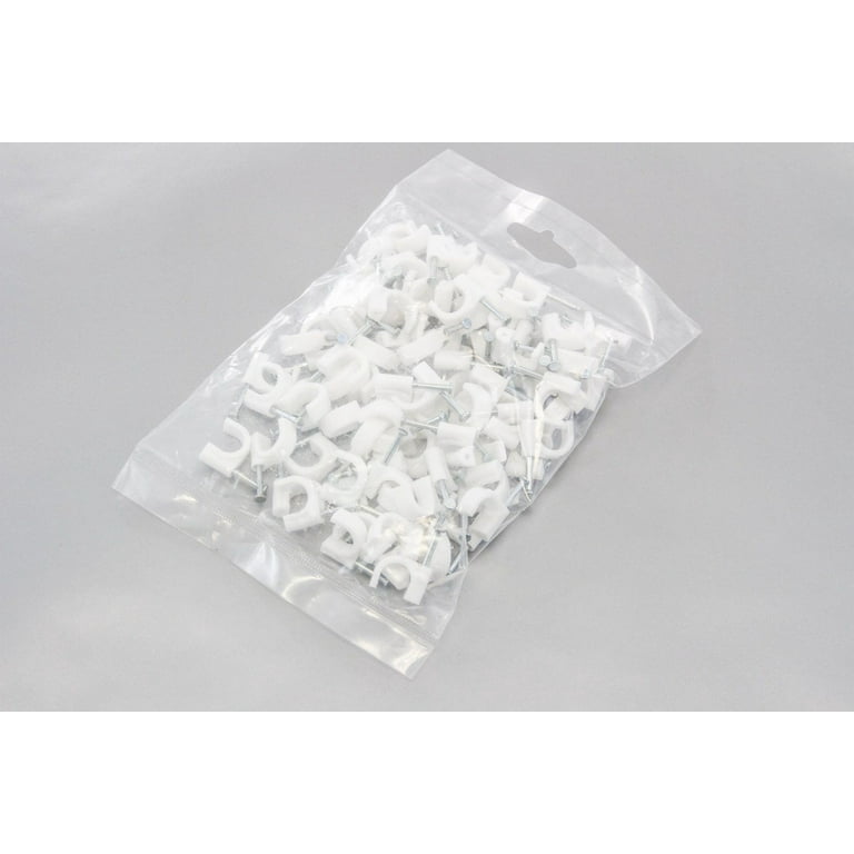 100 Cable Clips w/ Nail/Clamps/Tacks - L - Cable Tying Solutions