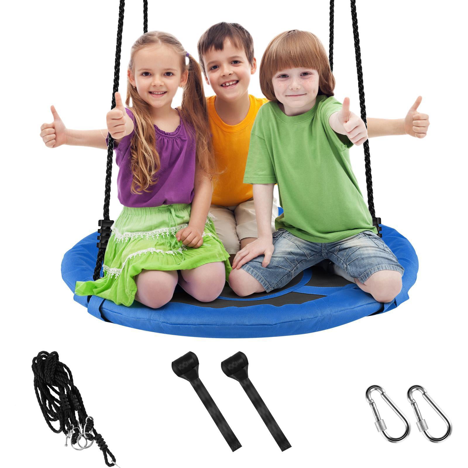 Details about    Climbing Rope Swing with Platform and Disc Swing Set Rope Ladder for Kids 