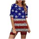 thumbnail image 1 of Ichuanyi liquidación de moda femenina cuello redondo de manga corta diario de independencia set de pantalones cortos casuales ICHUANYI WER202308247566, 1 of 5