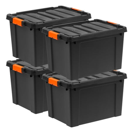 IRIS 19 Gal. Plastic Storage Bins with Lids, Latching Totes, Heavy Duty Containers 4Pk