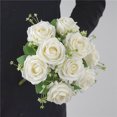 thumbnail image 3 of Bearachild Ramo de flores de rosas artificiales de 9 cabezas, ramo de flores nupciales Flores artificiales, 3 of 6