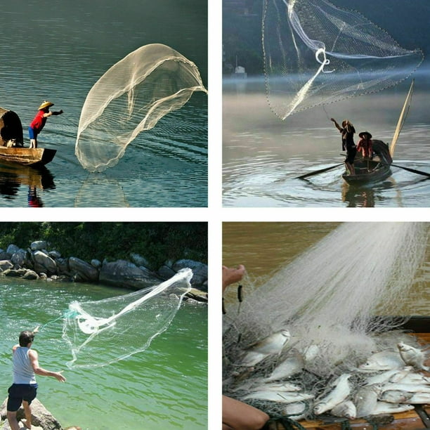 Filfeel Fish Net, Throw Fish Mesh, Portable Outdoor Rivers For Fishing 3m