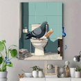 thumbnail image 4 of UXIEQU Pigeon Reading On Toilet Canvas Wall Art 15.75x11.81 Inches, 4 of 8