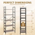 thumbnail image 5 of Atilioo 5 Tiers Bookcase, Heavy Durty Bookshelf Storage Organizer, Tall Display Shelves for Bedroom, Living Room, Gray, 5 of 10