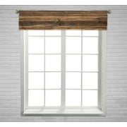 ECZJNT brown old wood texture with knot Window Curtain Valance Rod Pocket Size 54x12 Inch
