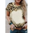 thumbnail image 4 of Women's Leopard Bleached O-neck Short Sleeve T Shirt, 4 of 16
