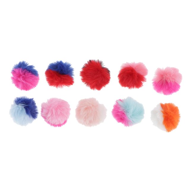 Pompones de piel sintética Llavero De De Pompones De Piel Sintética Esponjosa Piezas Para Accesorios De Bolsa De Sombrero Mezclado Magideal Pompones de piel sintética