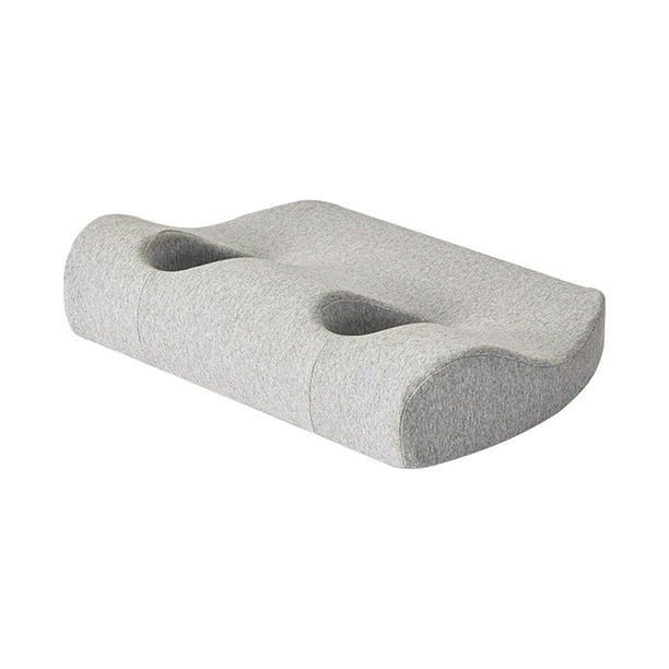 Cojín con orificio para la oreja Almohadillas para los oídos Cojín de espuma viscoelástica suave y cómodo Almohadilla para dormir Gris claro
