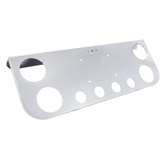 Tail Light Panel Stainless Steel for Semi Truck with Four Large and Four Small Light Round Cutouts Rear Light Panel, Silver