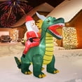 thumbnail image 5 of Resenkos 6.7-Ft Christmas Inflatable - Santa Riding Dinosaur with LED Lights, Multi-Color, 5 of 8
