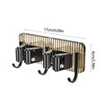 thumbnail image 3 of Ovzne Two Clip Hook Transparent Backboard No Punching Hook Stainless Steel Mop Clip No Punching Mop Metal Hook Bathroom Brooms Mop Storage Rack On Clearance, 3 of 6
