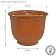 thumbnail image 4 of Sunnydaze Michael 14.5" x 14.5" x 11.25" Round Chestnut Metal Outdoor Planter 2-Count, 4 of 9