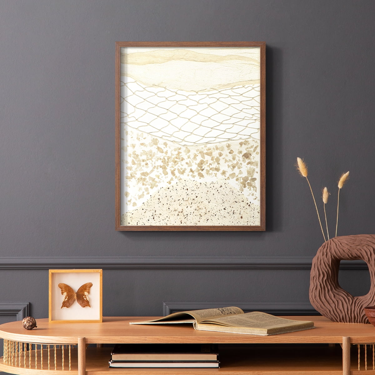 Coast Away II Framed Print in Brown Solid Wood Framed Print No Nail Hanging