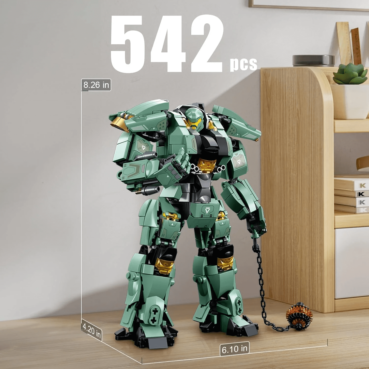 Transforming Mech Robot Building Blocks Set, 542 PCS City Action Robot Model Kit, Cool Robot Toy Gift for Adults Kids 8+