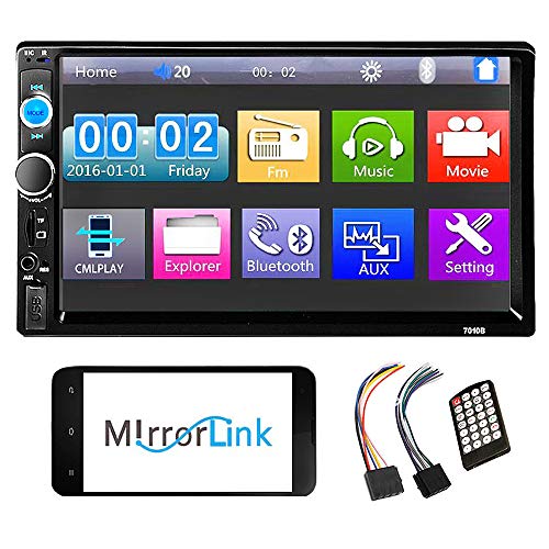 Ezonetronics 7-inch Indash Double DIN Touch Screen Car Player Car Stereo  with Bluetooth USB SD Mp3 MP4 Radio for Universal(No DVD) CW9301 -  Walmart.com
