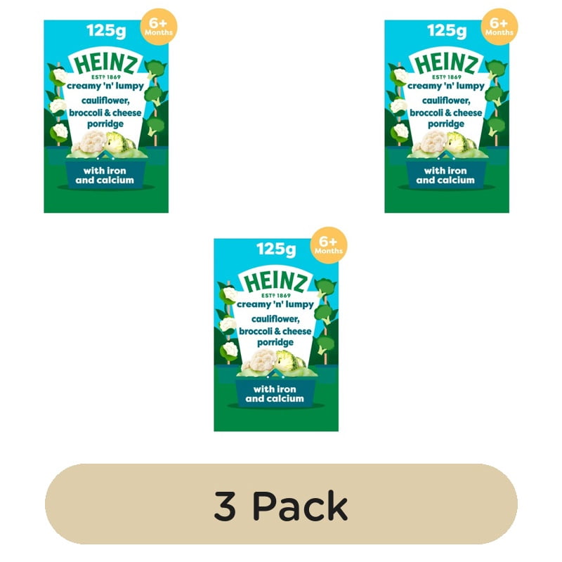 Heinz Cauliflower Broccoli Cheese Porridge Baby Food 6+ Months 125g, British Import (Pack of 3)