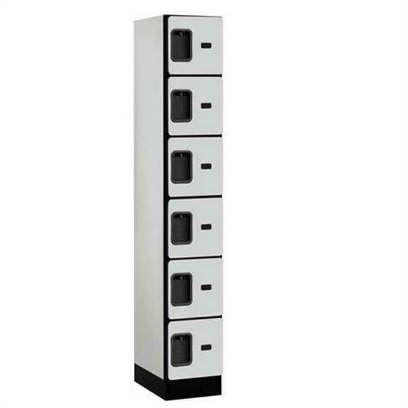 Salsbury Designer Wood Locker Six Tier Box Style - Gray - 6 Feet High - 18 Inches Deep